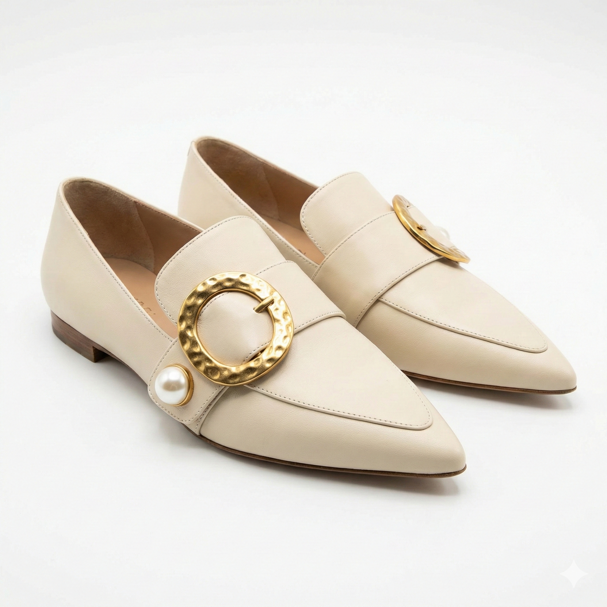 The Hammered Gold Buckle Loafer