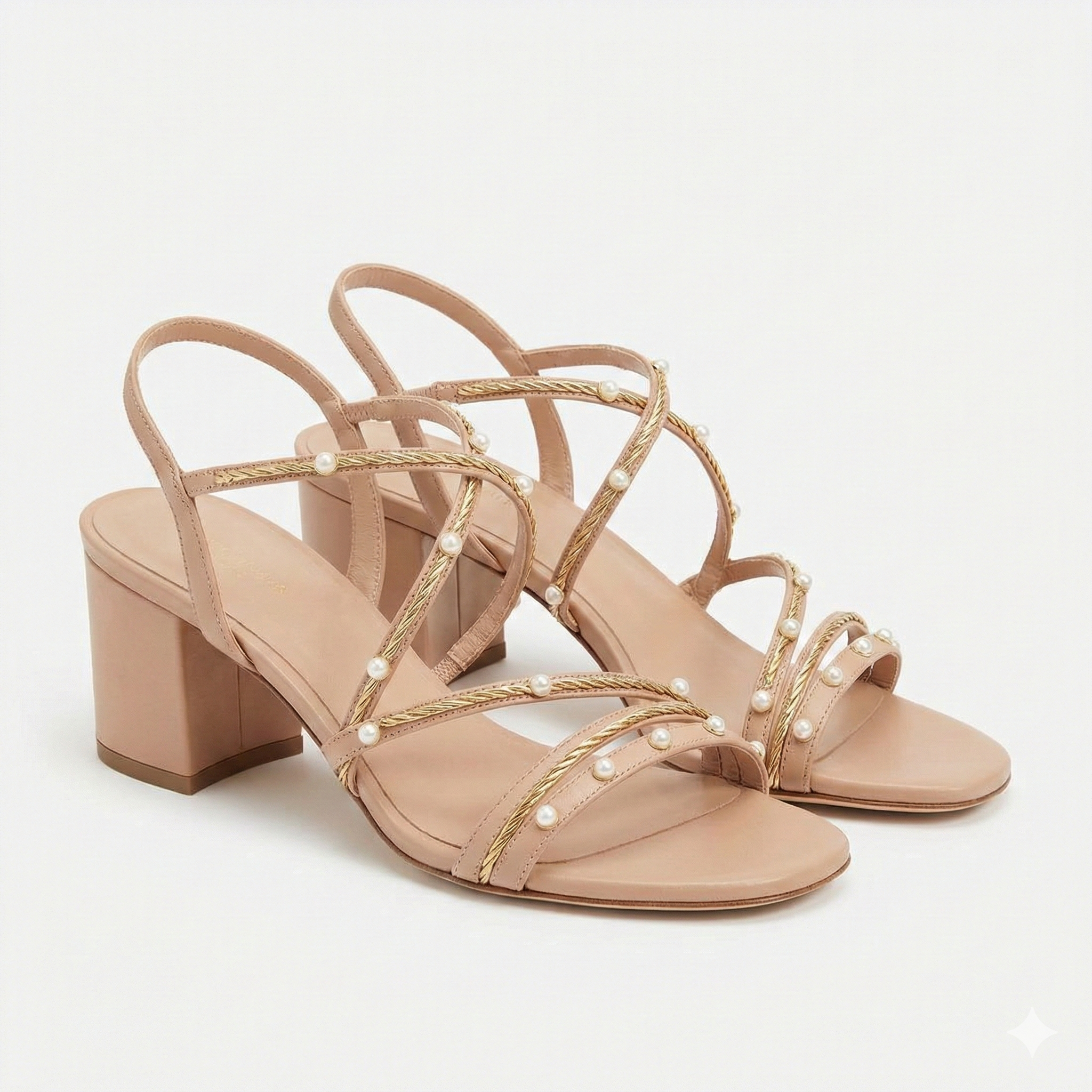 The Twisted Gold & Pearl Sandal