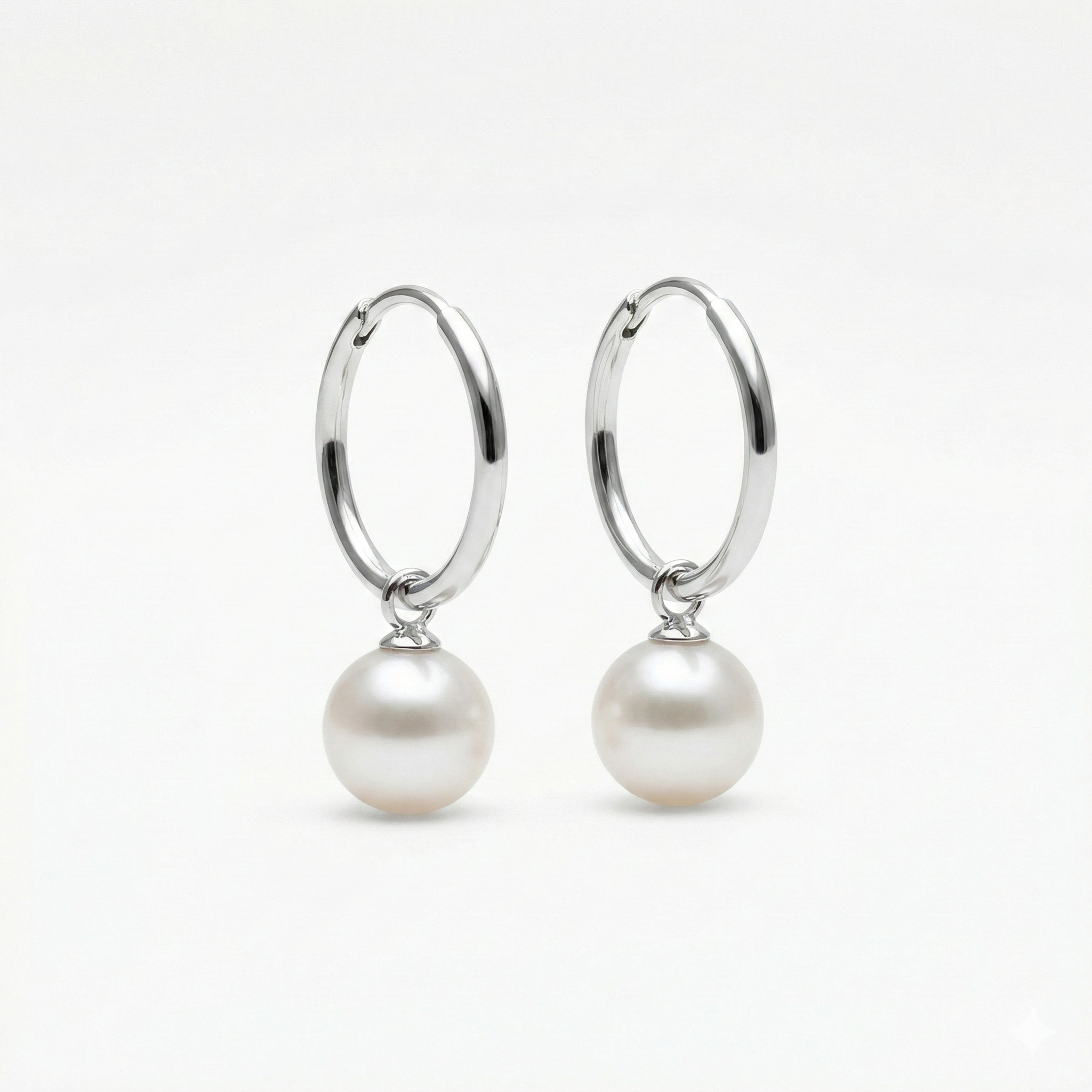 Silver Hoop & Pearl Drops