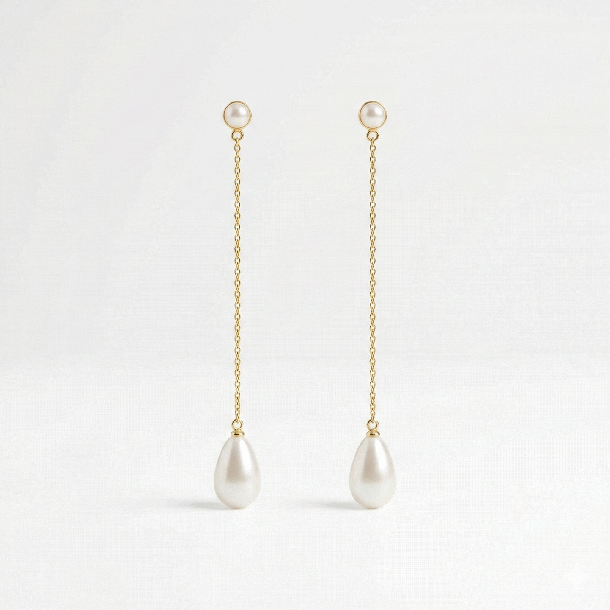 Lariat Pearl Drop Earrings